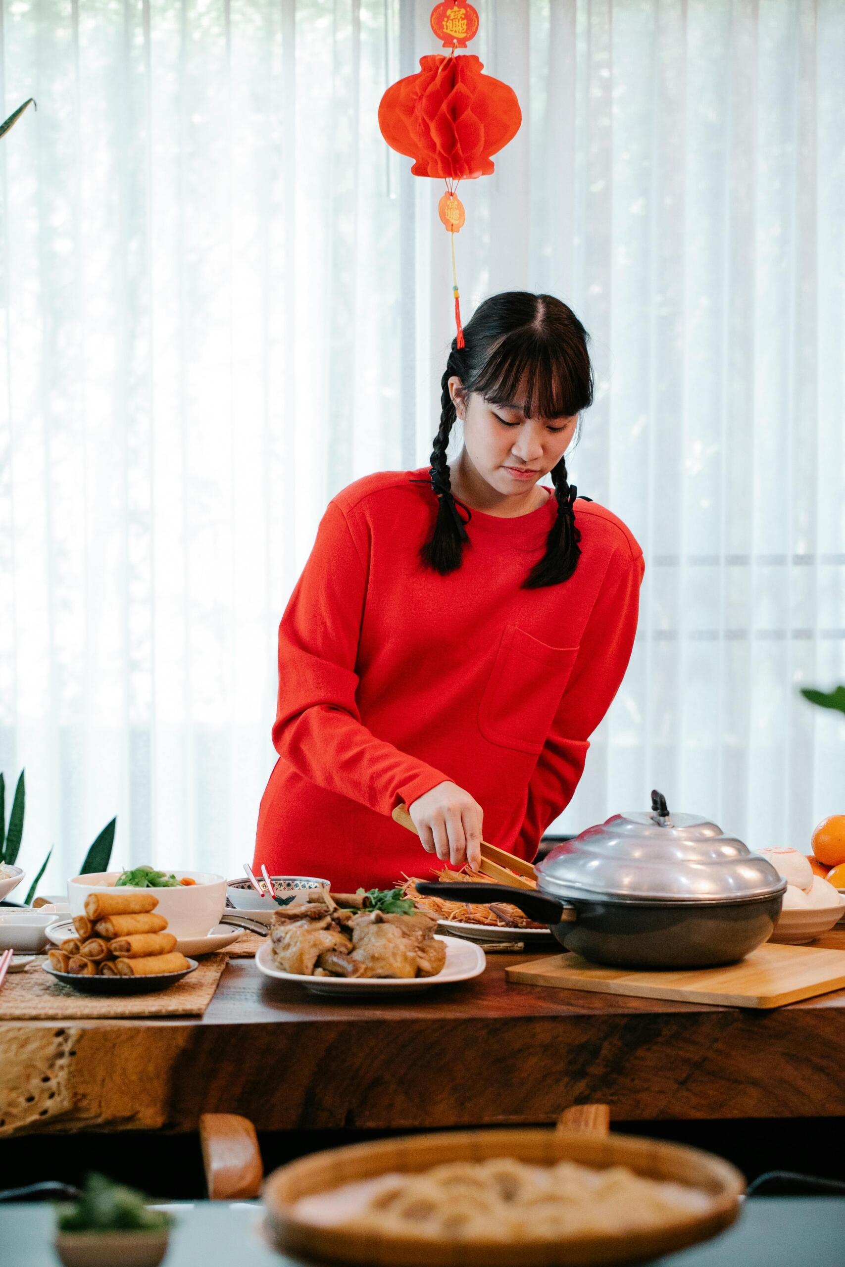 A woman cooking