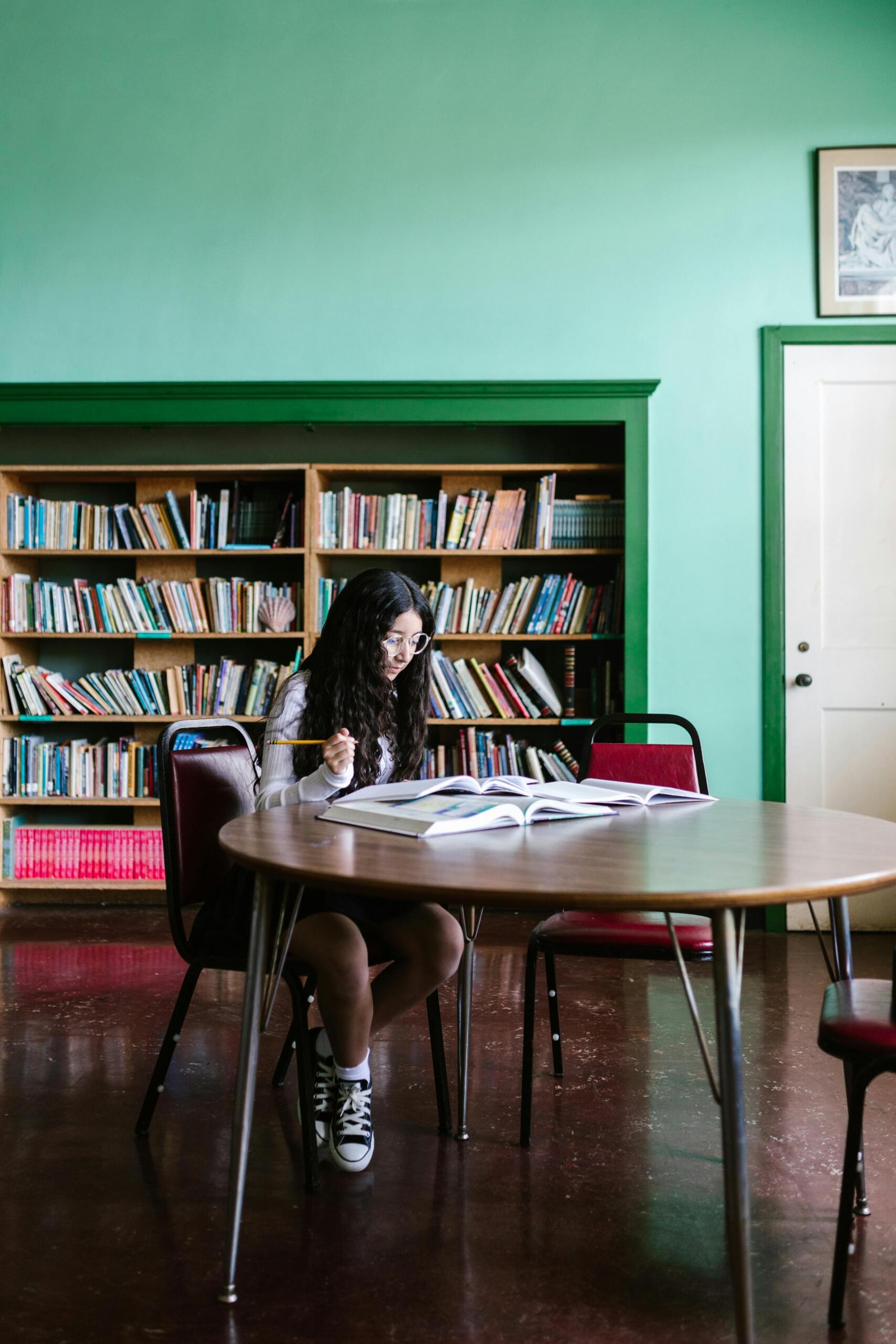 A girl reading