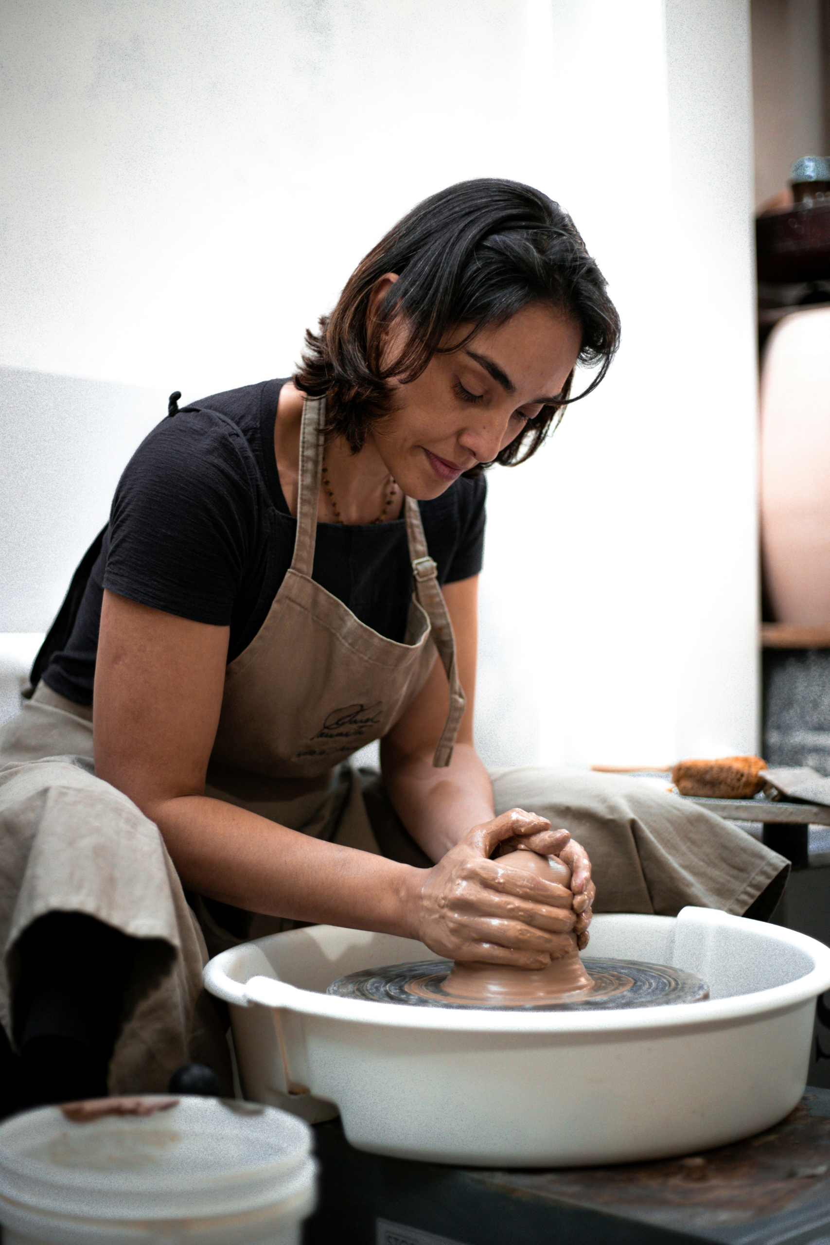 A potter molding