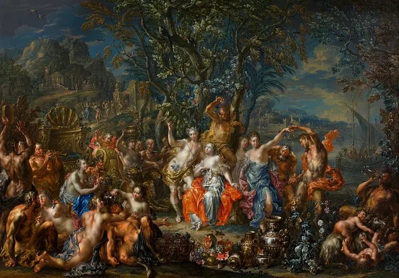 Greek Heroes and Gods of Ancient Greece in a ceremony.