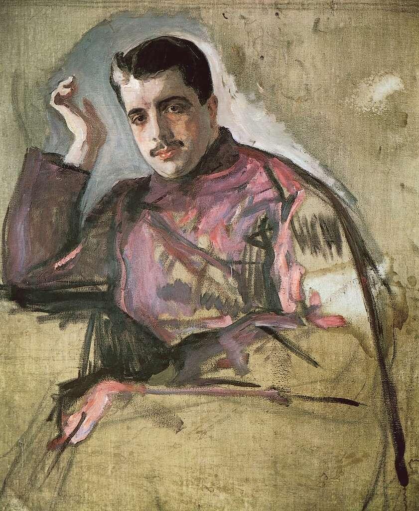 Portrait of Sergei Diaghilev, the Russian impresario who founded the influential Ballets Russes.