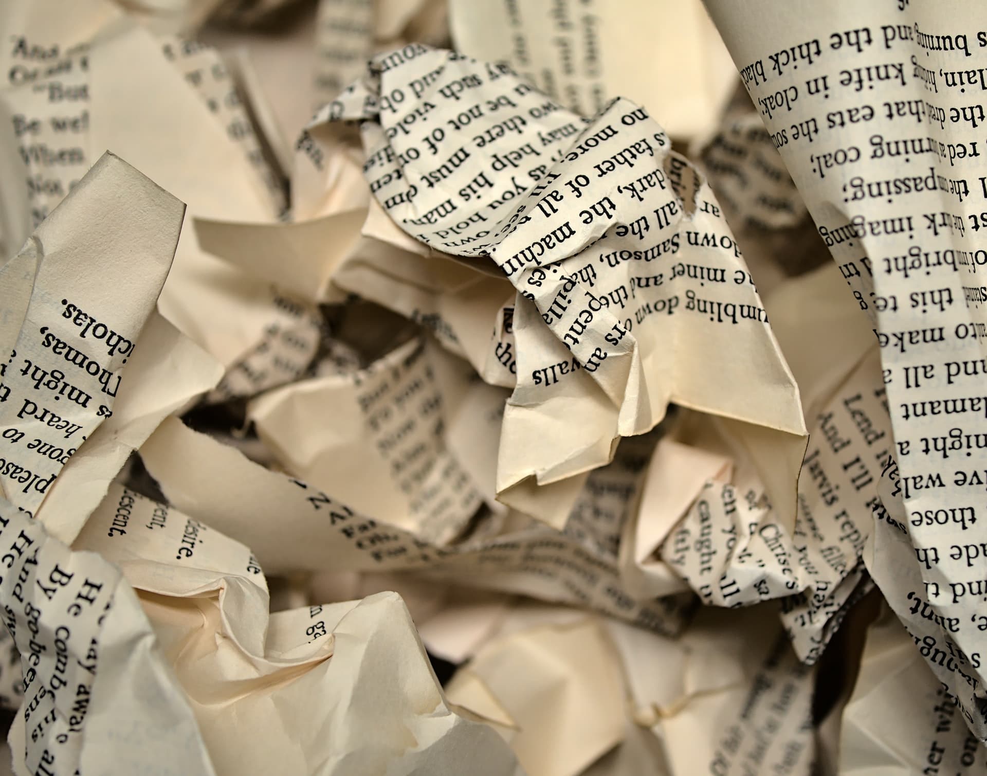 pages chiffonnées