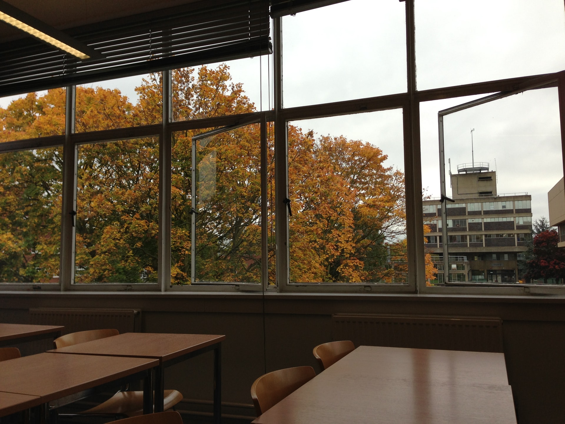 salle de classe avec vue en extérieur