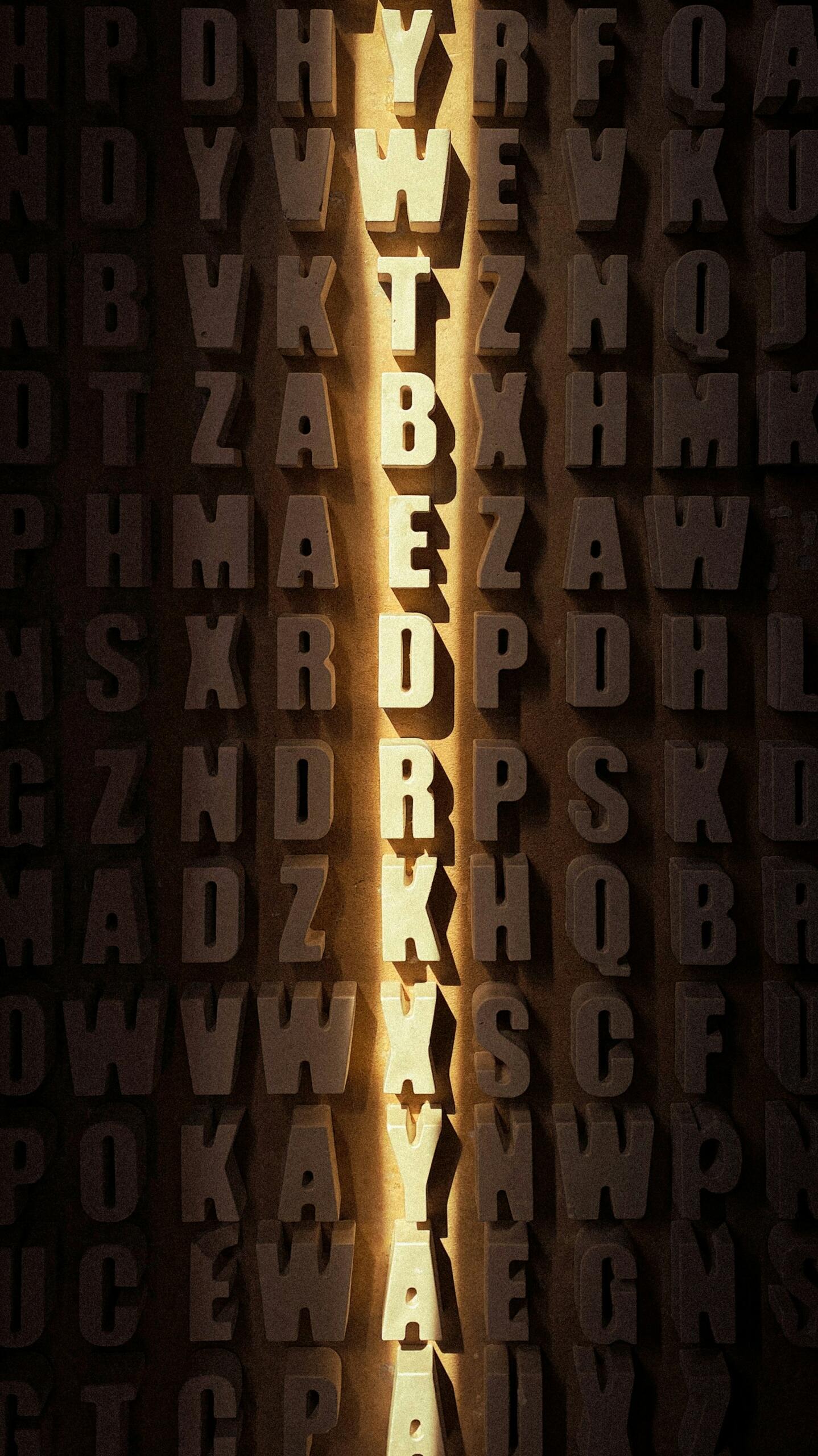 lettres en ligne droite