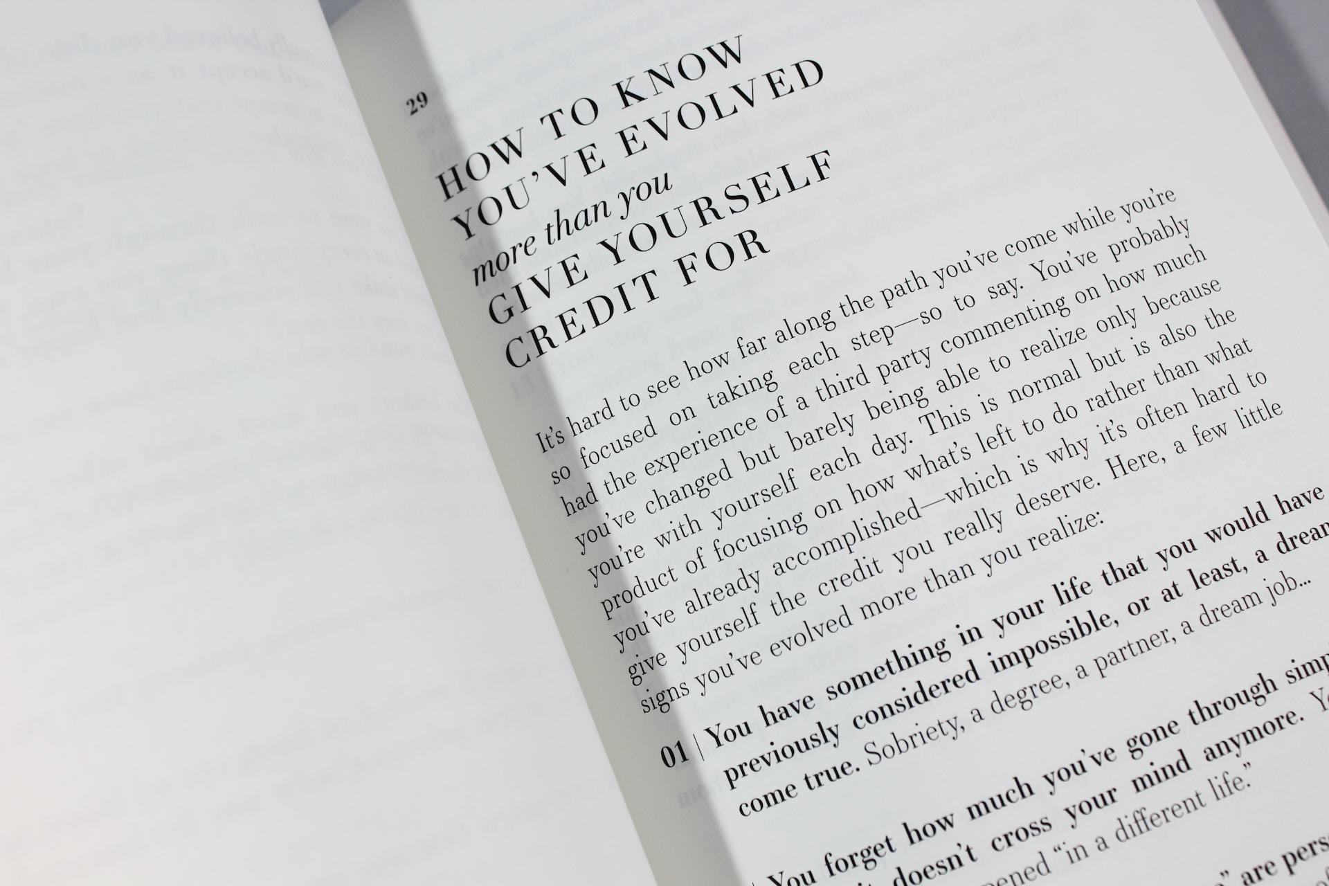Livre sur le développement personnel.