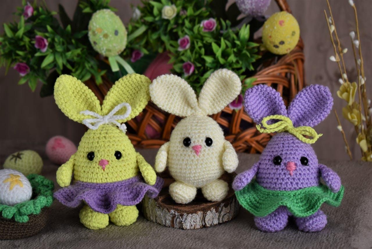trois lapins crochetes