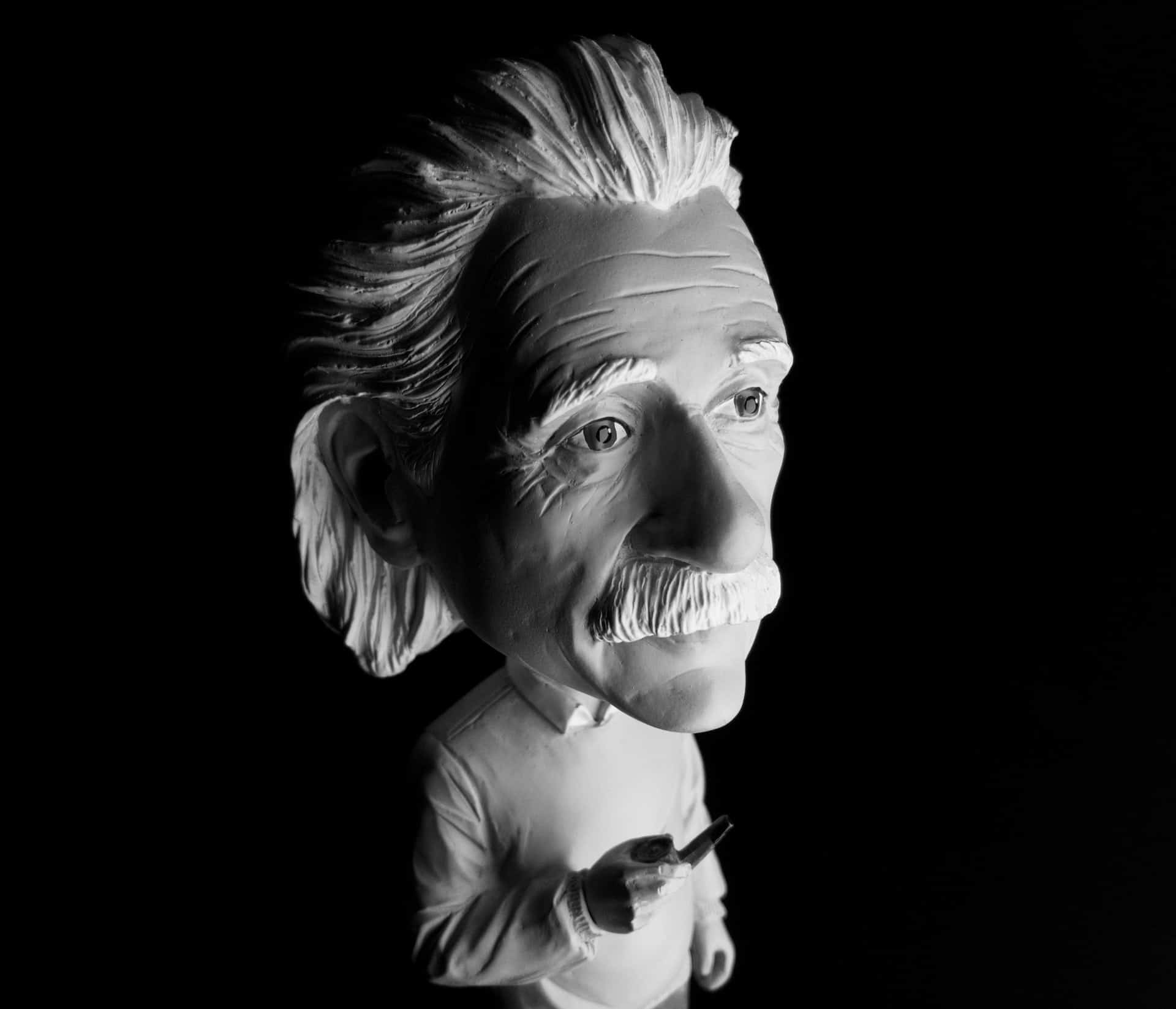 Poupée en noir et blanc d'Albert Einstein