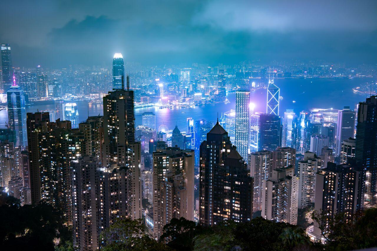 hing kong la nuit illuminee