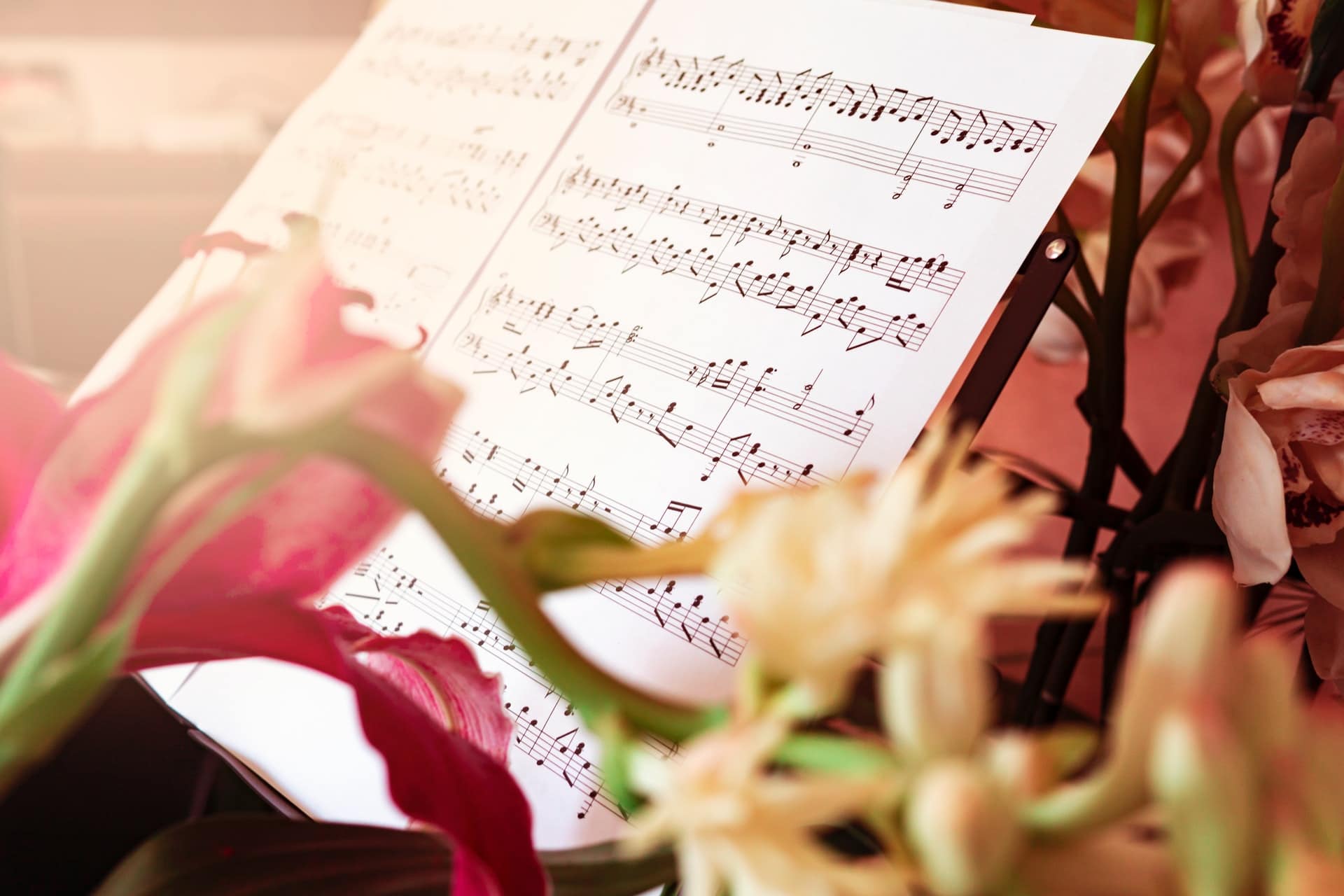 partition au milieu des fleurs