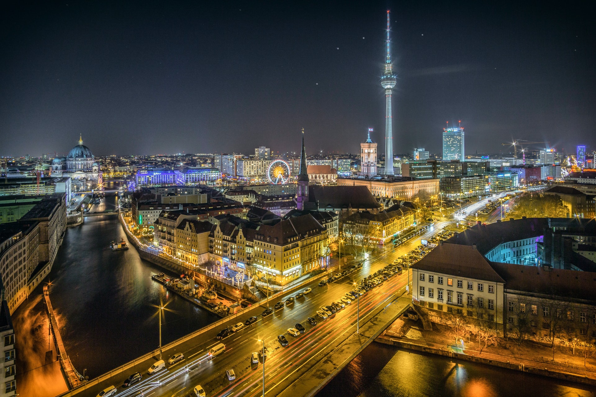 vue de la ville de Berlin la nuit