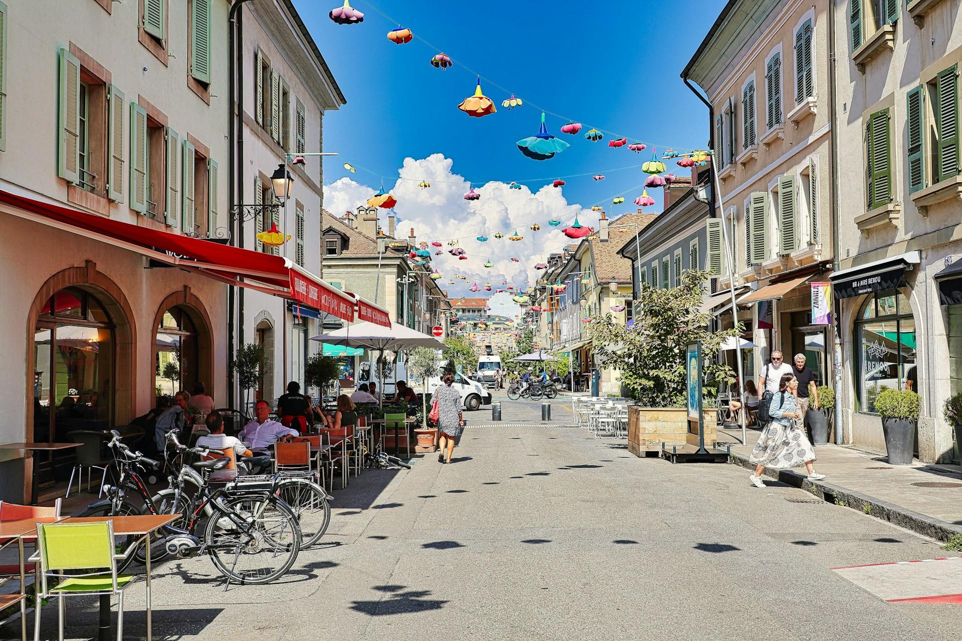 Une rue à Genève.