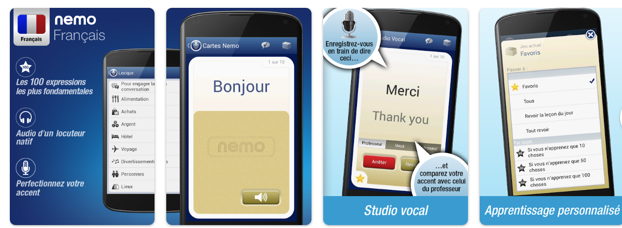 Capture écran de l'application Nemo.