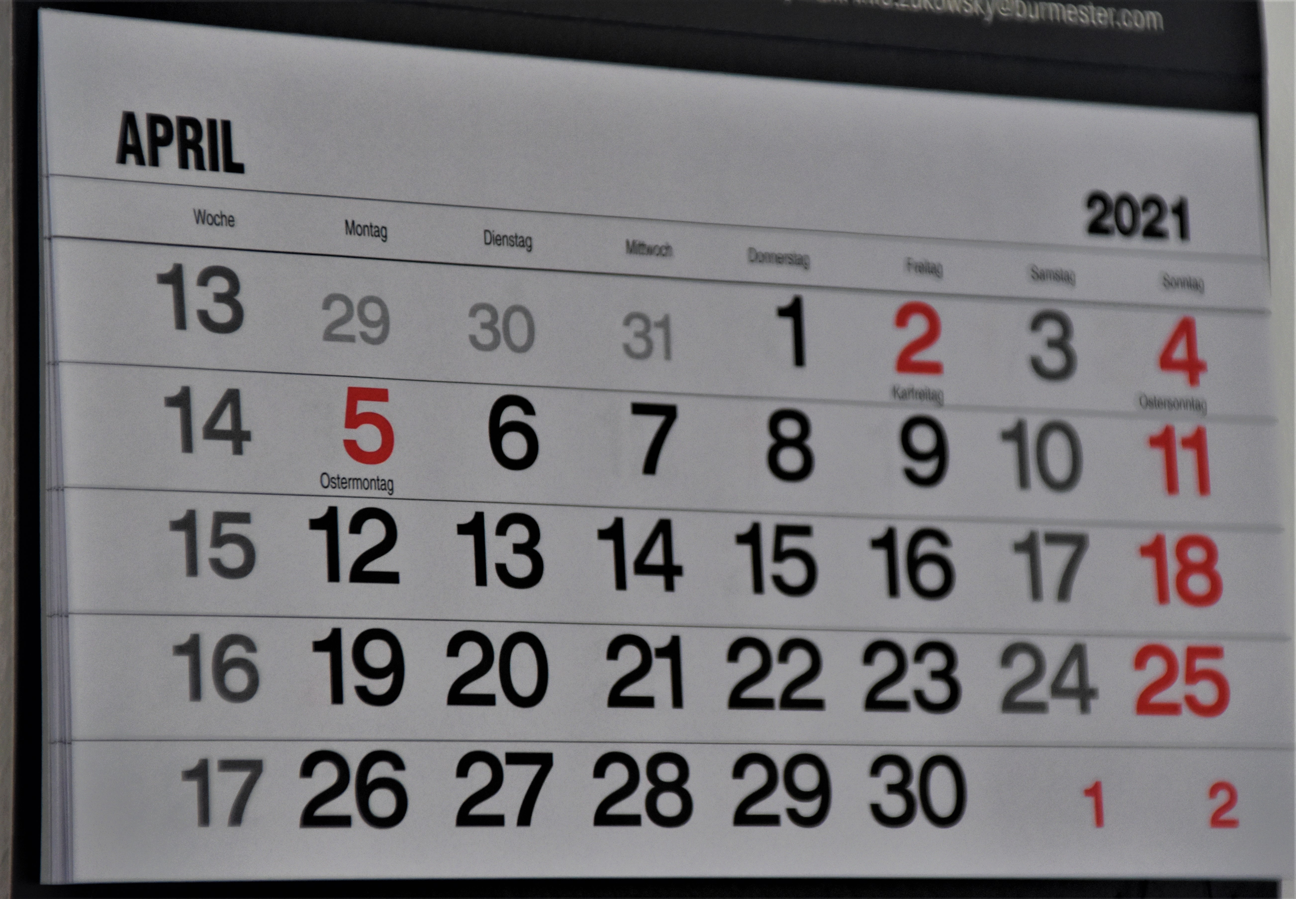 Calendario abril