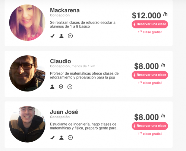 Los perfiles de los profesores de Superprof son muy variados.