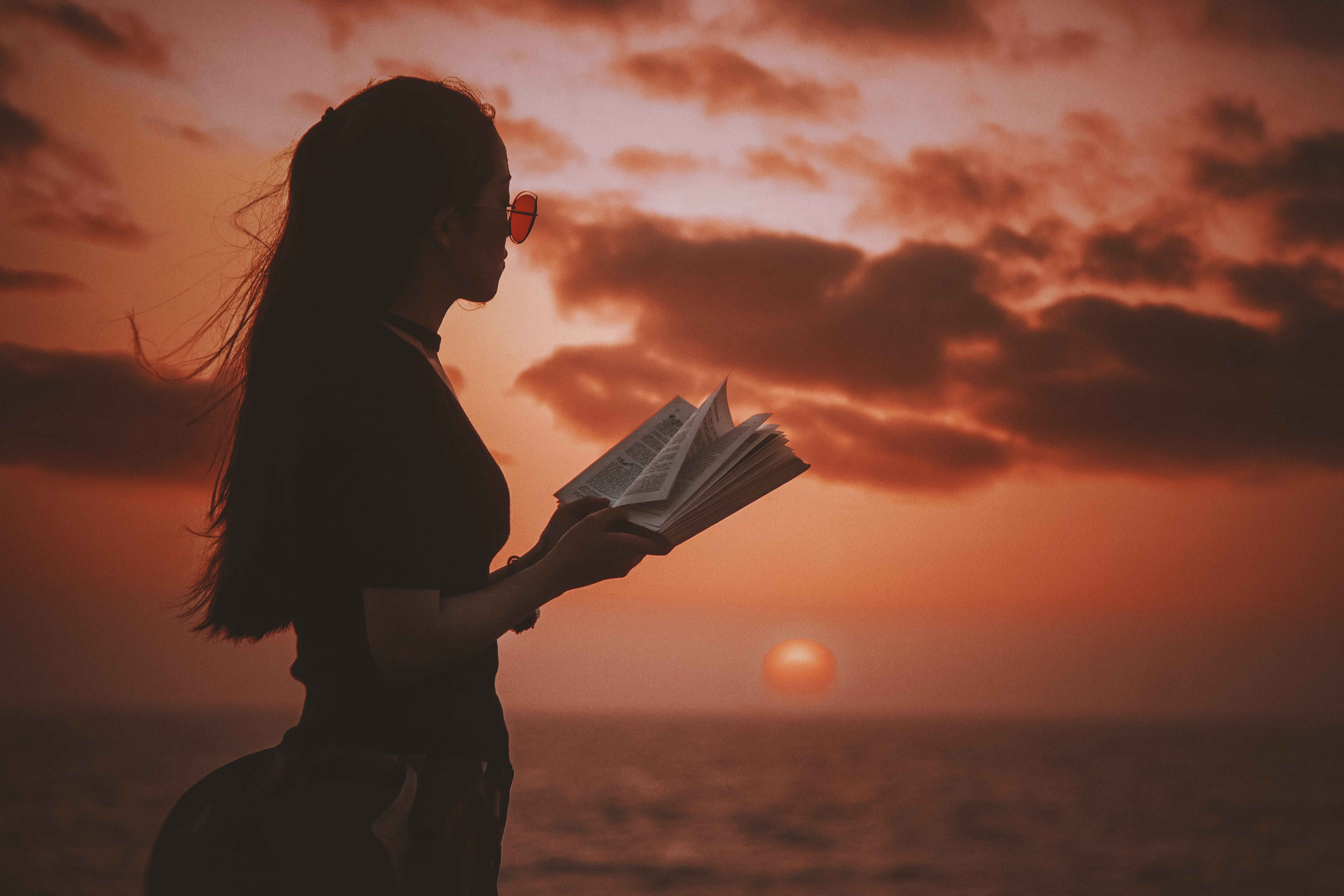Silueta leyendo