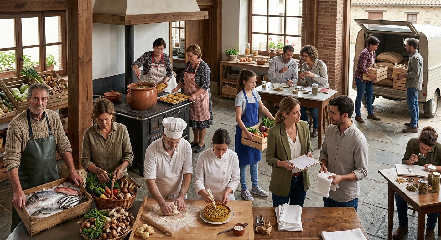 Colaboradores que trabajan en la gastronomía.