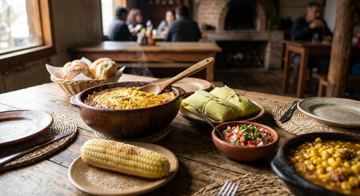 Comida preparada con el tradicional choclo.