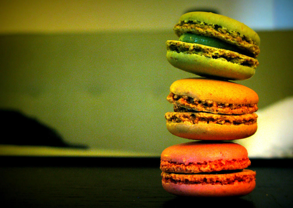 Tres macarrones franceses