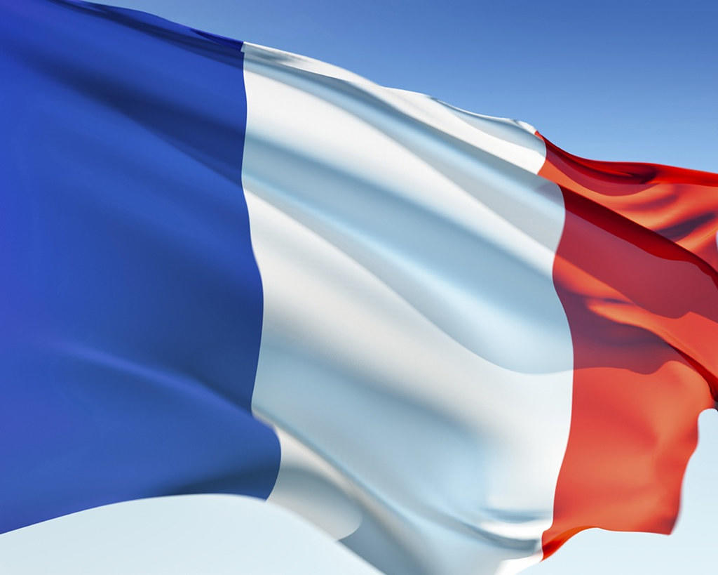 Bandera de Francia ondeando