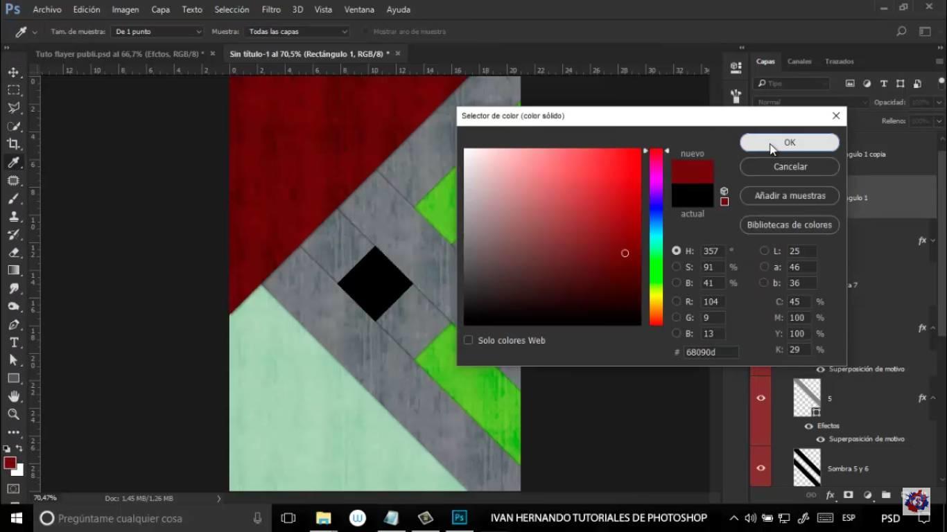 Imagen es editada en Photoshop con las herramientas de la sección color.