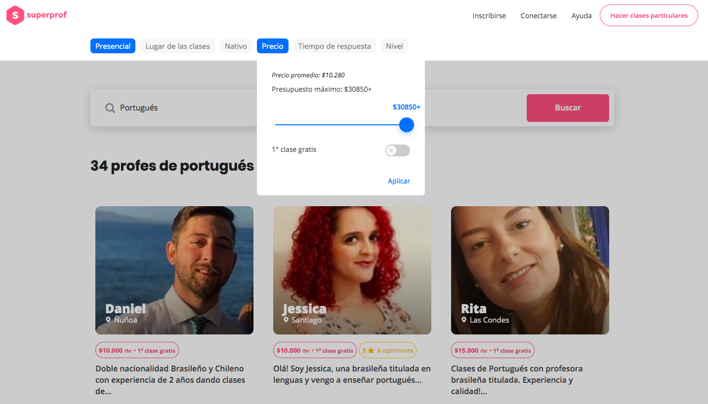 Clases particulares de portugués Chile en Superprof