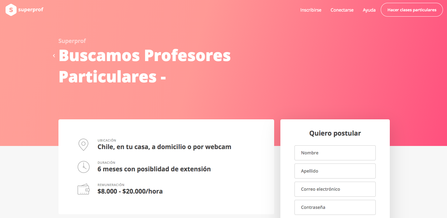 Inicio Superprof Chile