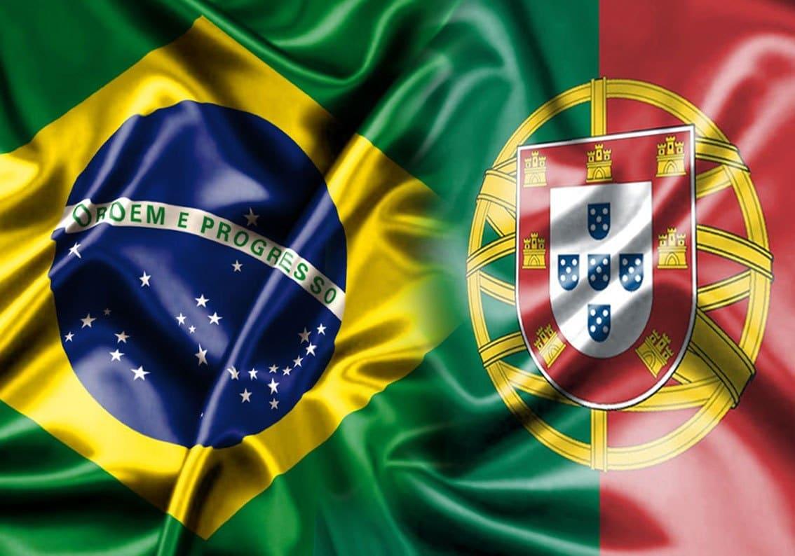 Bandera Brasil y Portugal