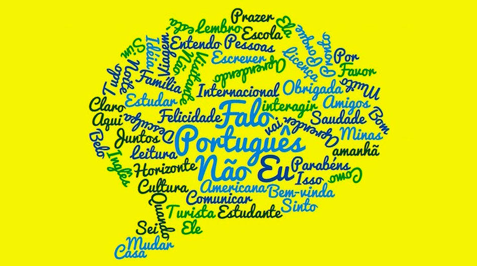 Viñeta de palabras en portugués
