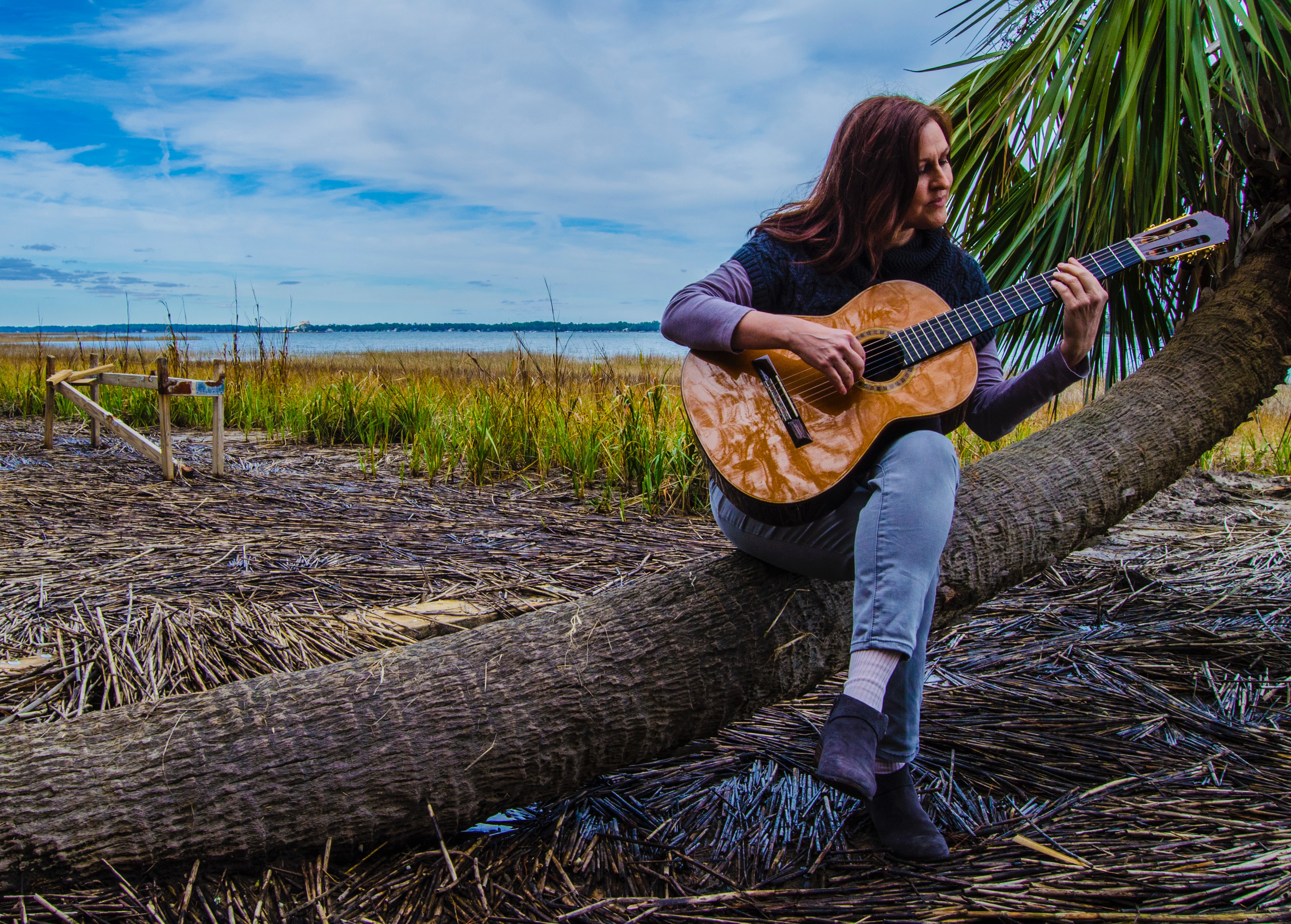 Guitarrista al aire libre