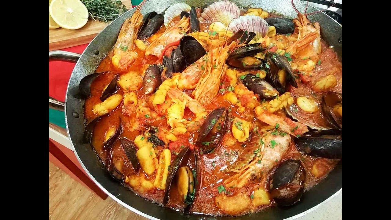Cazuela de mariscos en olla