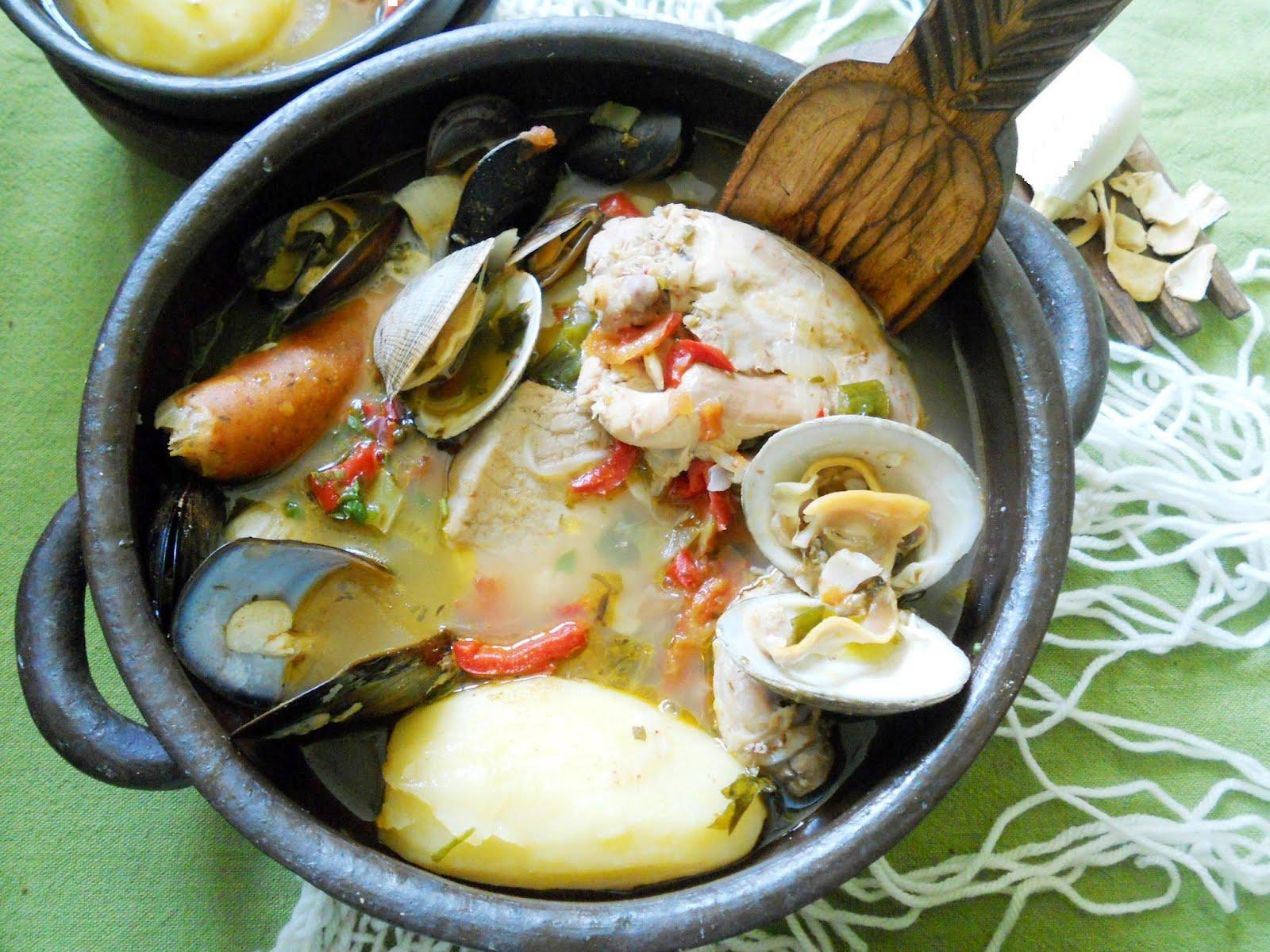 Curanto preparado en olla