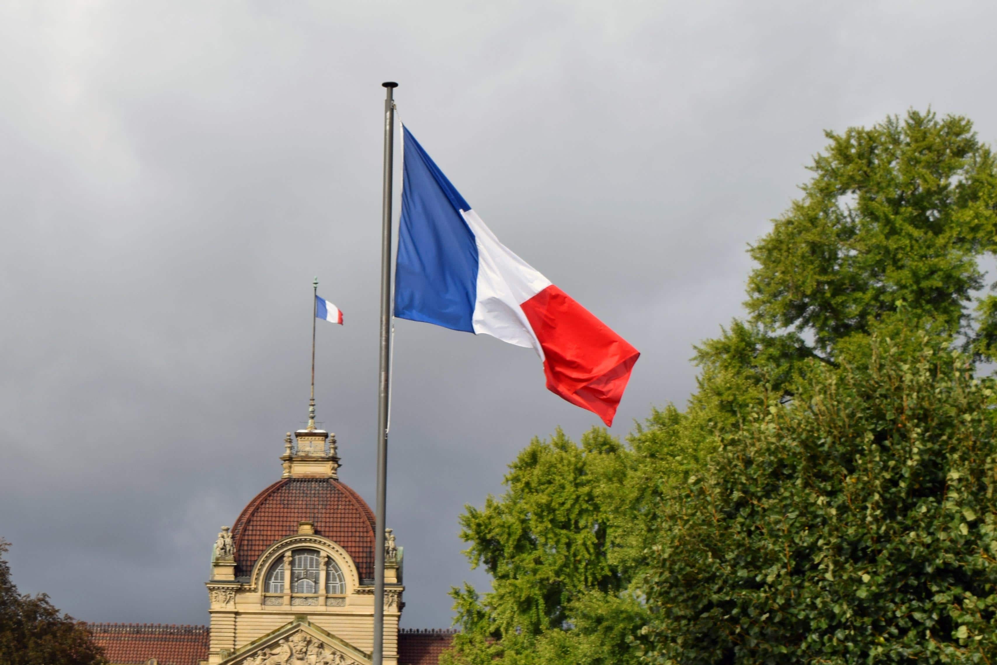 Bandera francesa flameando