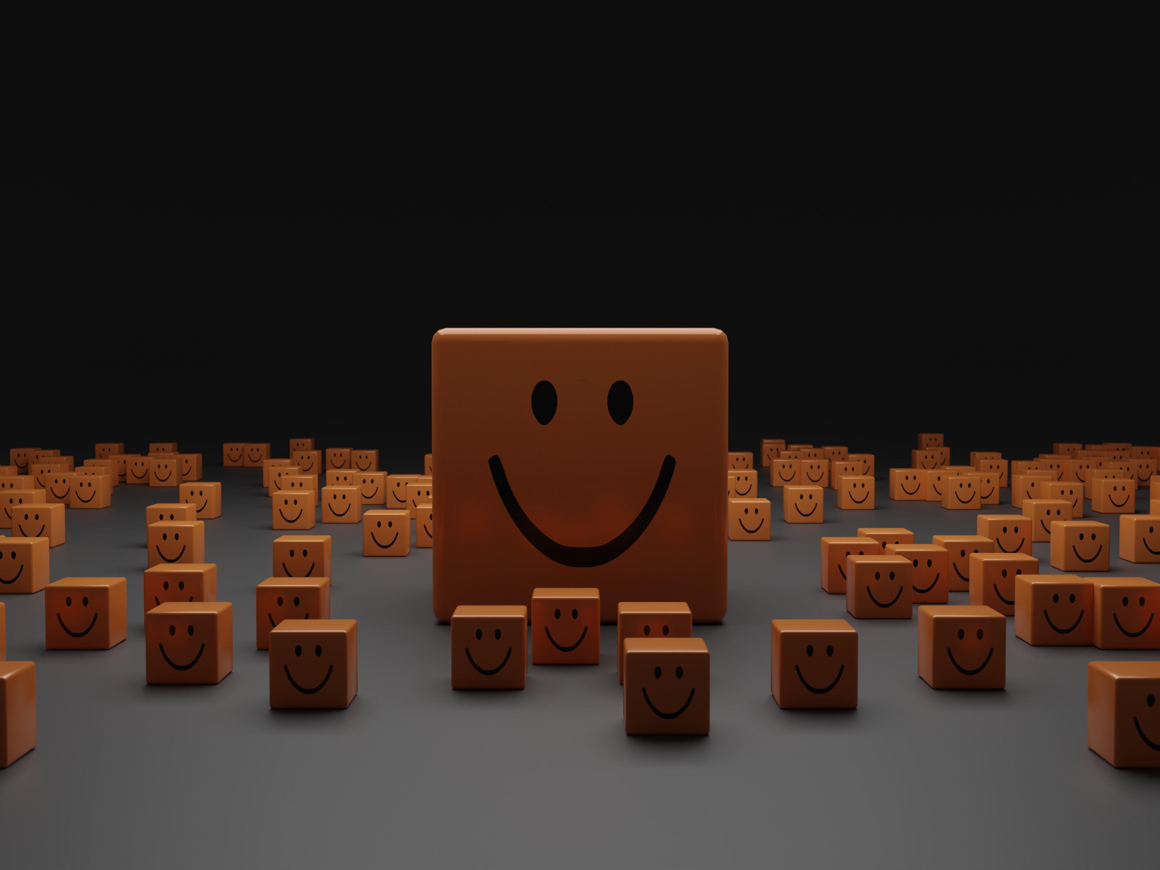 Figuras cuadradas con cara