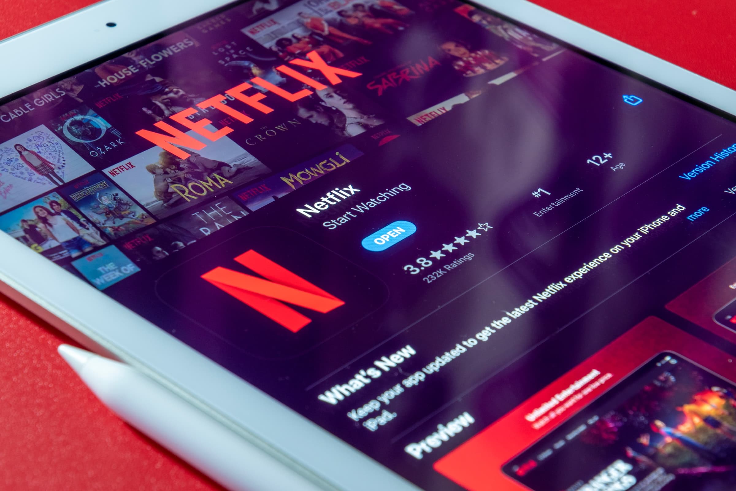 App de Netflix abierta en iPad