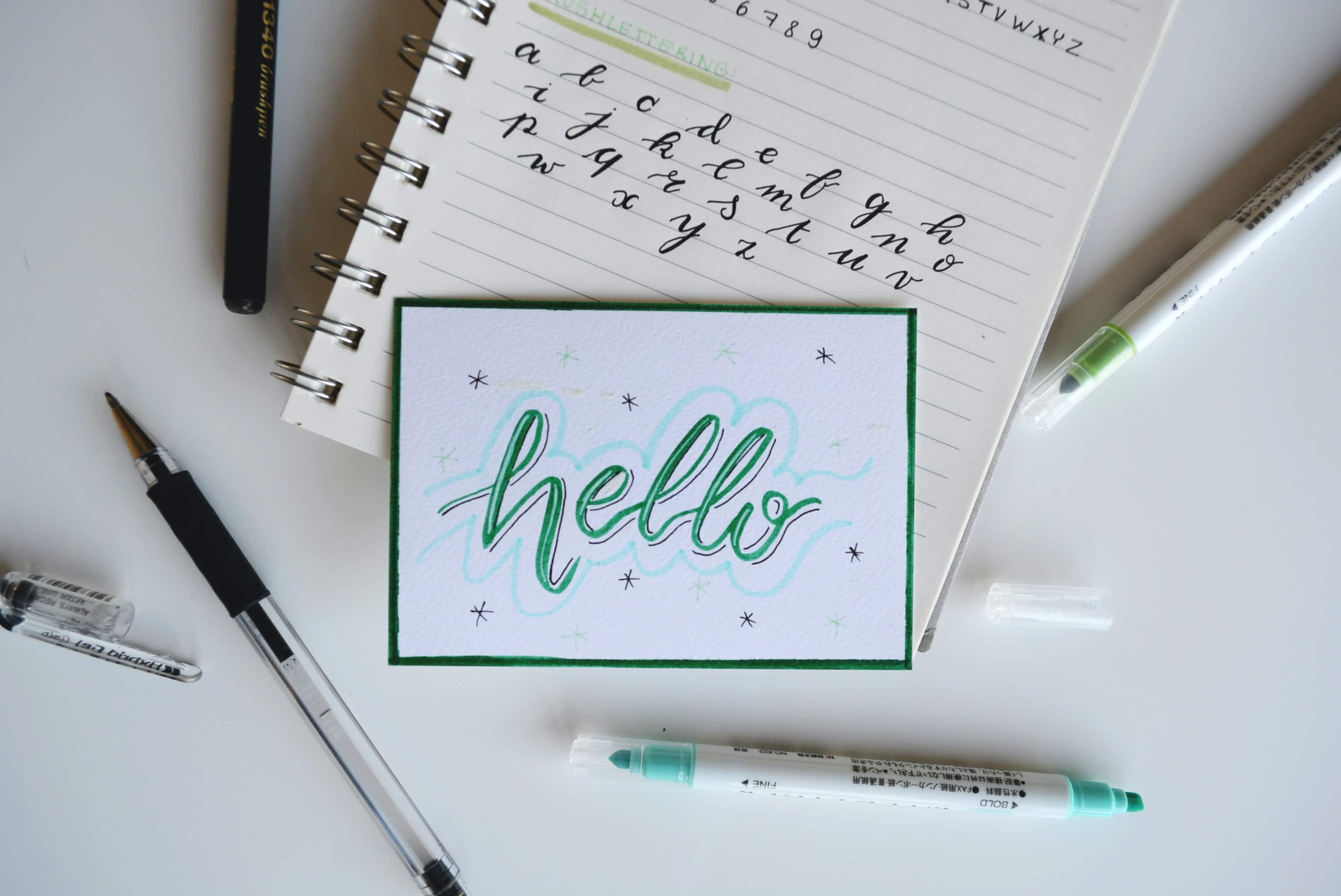 Cartel con palabra en inglés "hello"