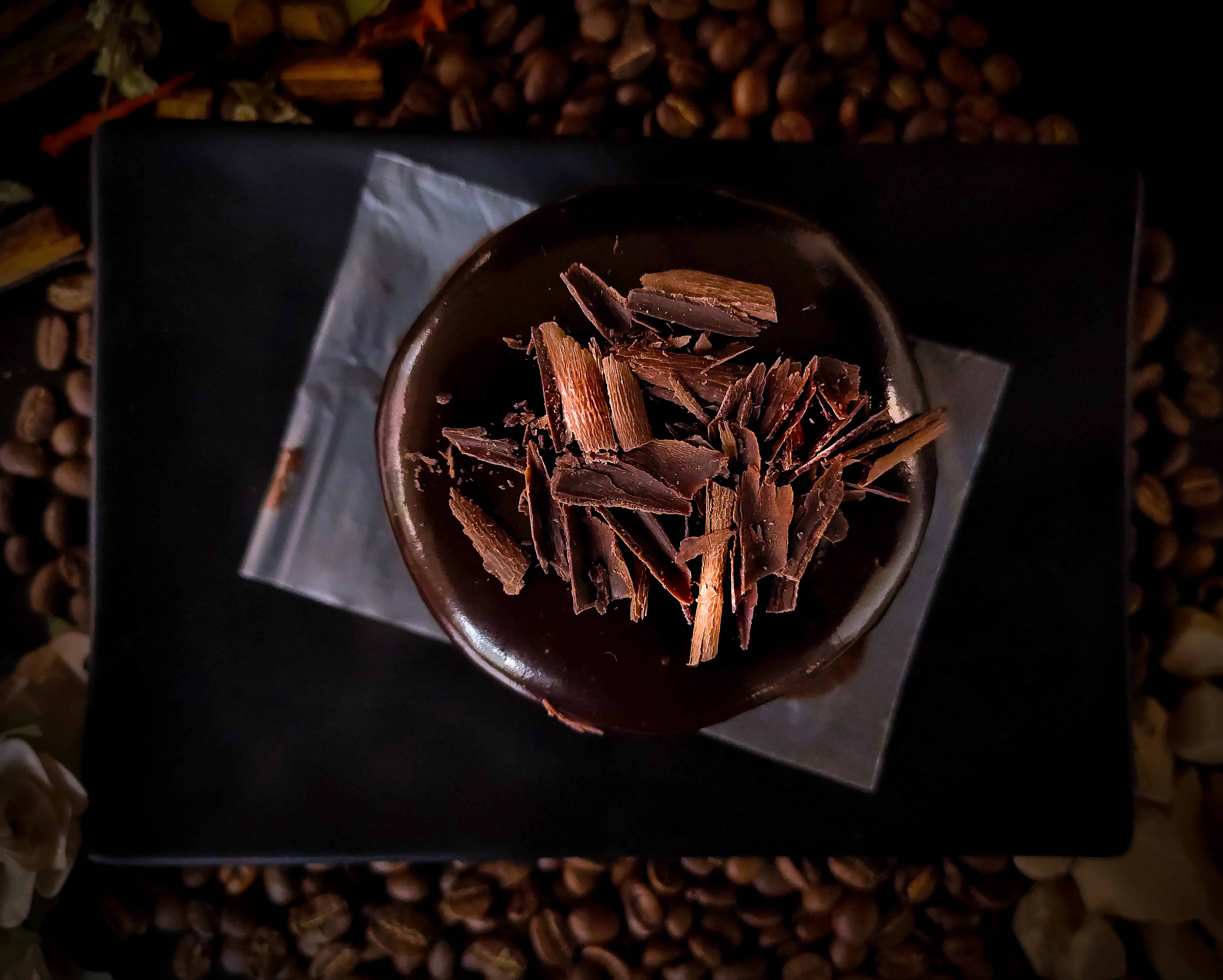 Pastel de chocolate desde arriba