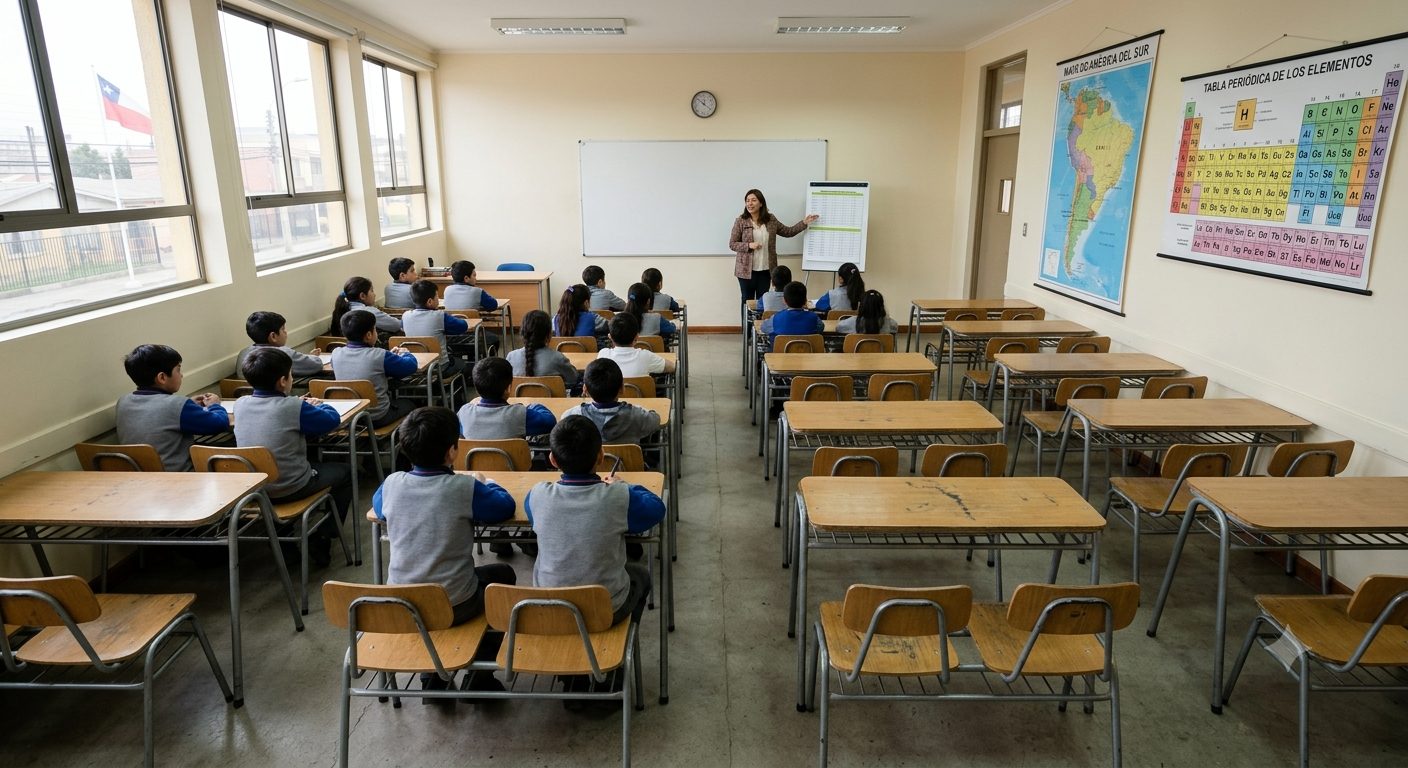 Poca presencia de alumnos en el aula de clases.