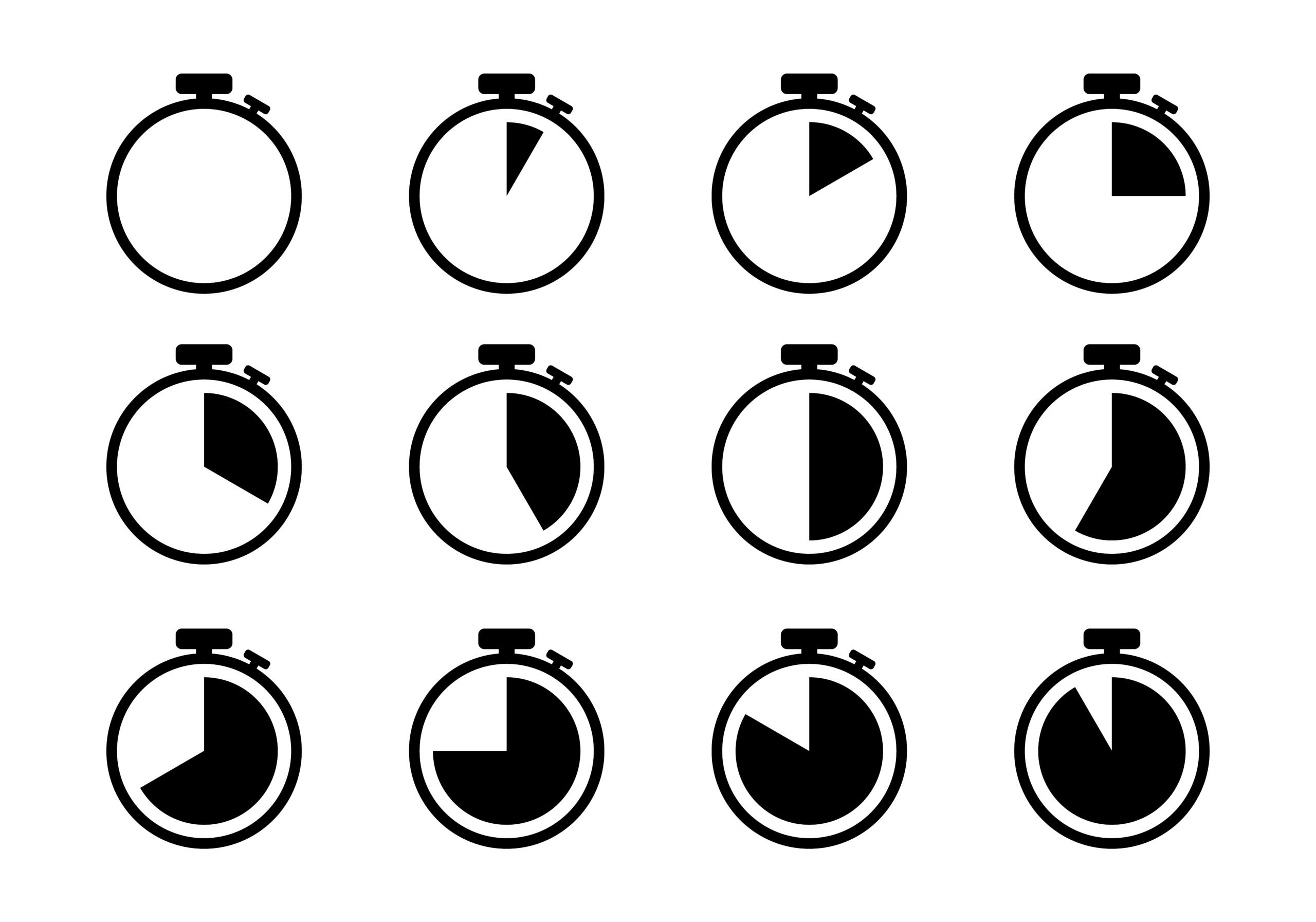 El reloj es un muestra gráfica de diferentes fracciones.