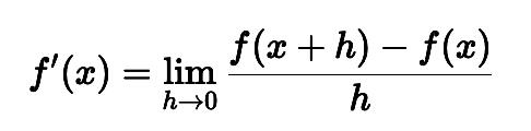 vista matemática de una derivada