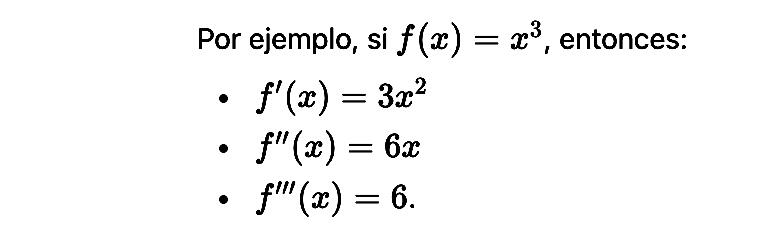 ejemplo derivadas de orden superior