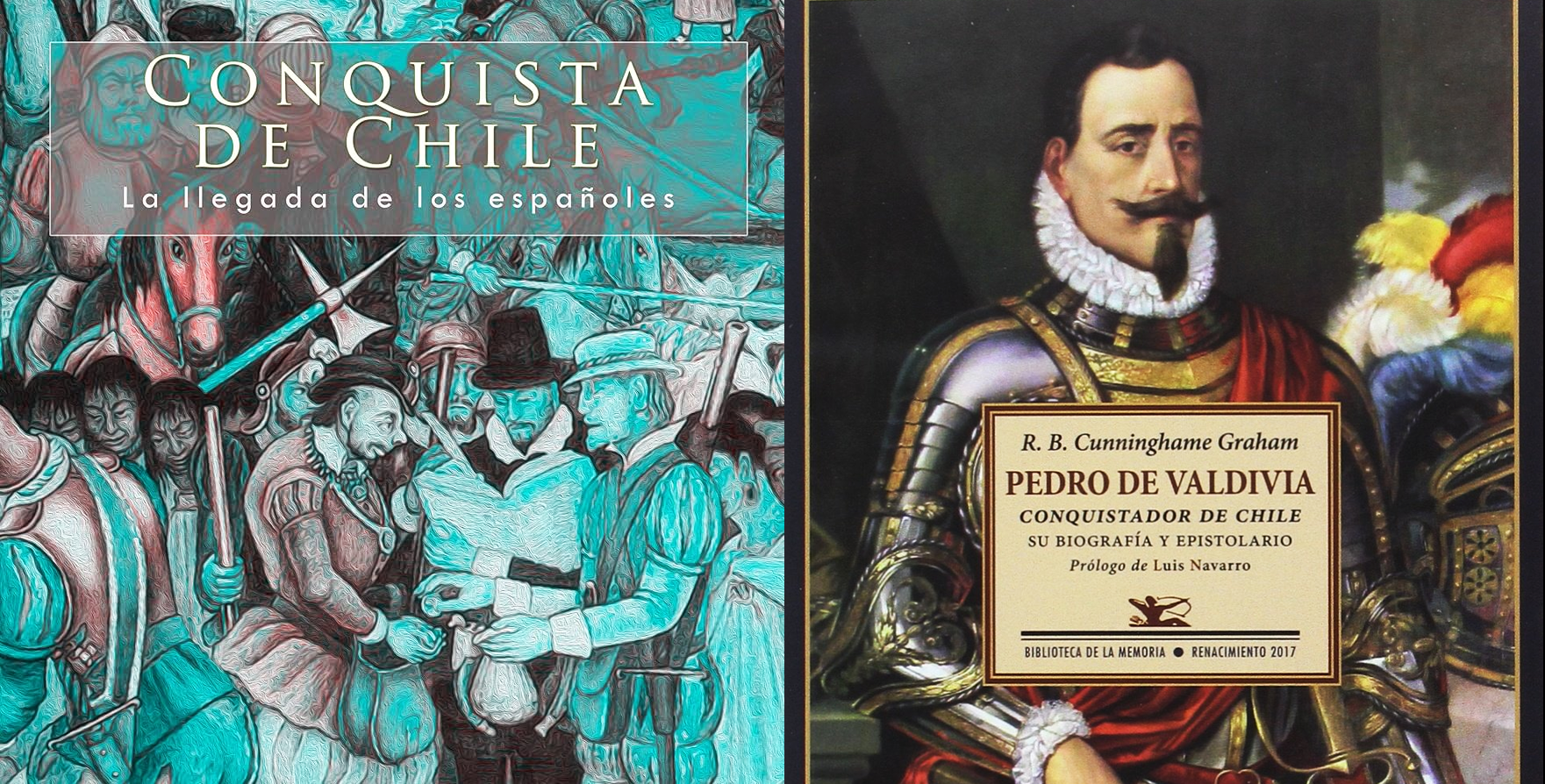 portadas de libros sobre la conquista de Chile