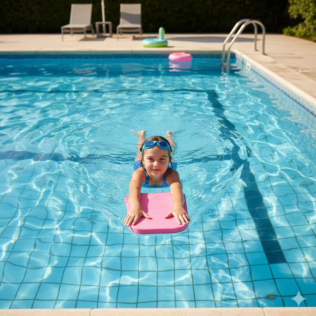 Una tabla de natación es un complemento para su aprendizaje. 