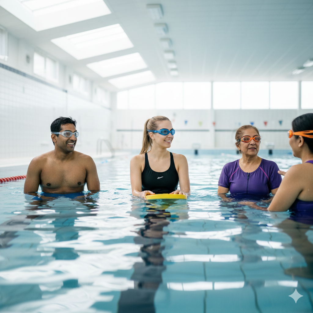Los lentes de nado son indispensables para la protección de los ojos.