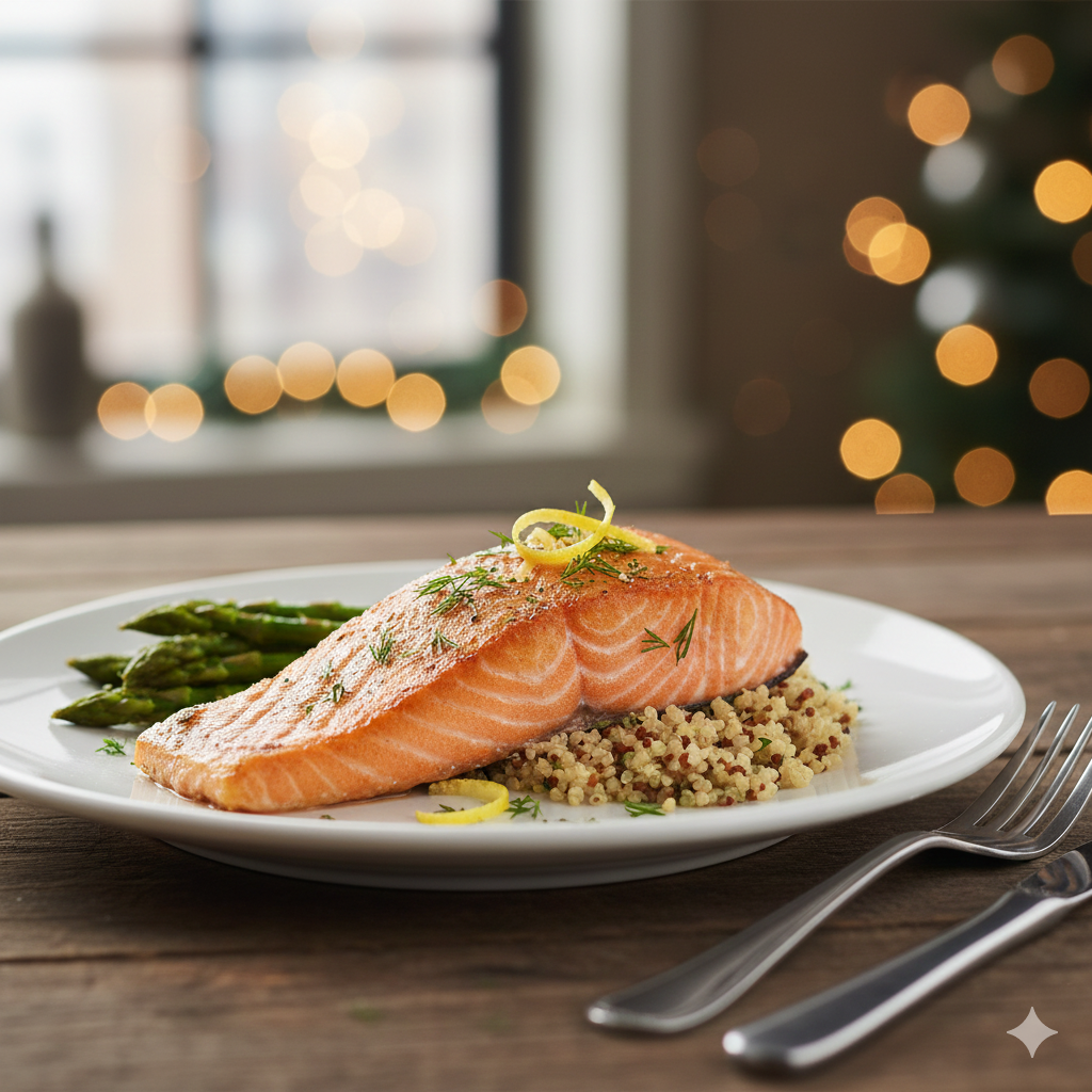 El salmón para navidad puede hacerse al horno, a la plancha, caliente o frío. 