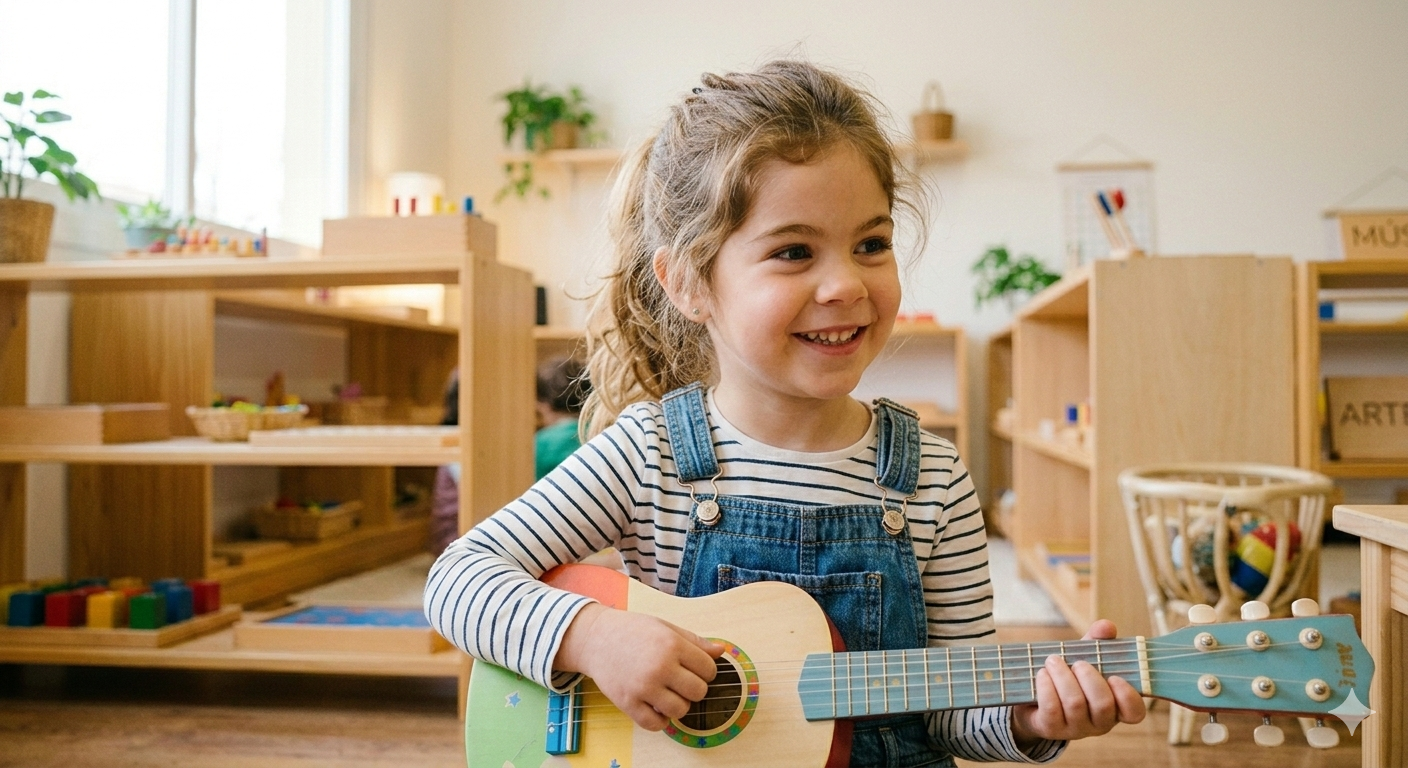 Los juguetes son también parte de un aprendizaje Montessori.