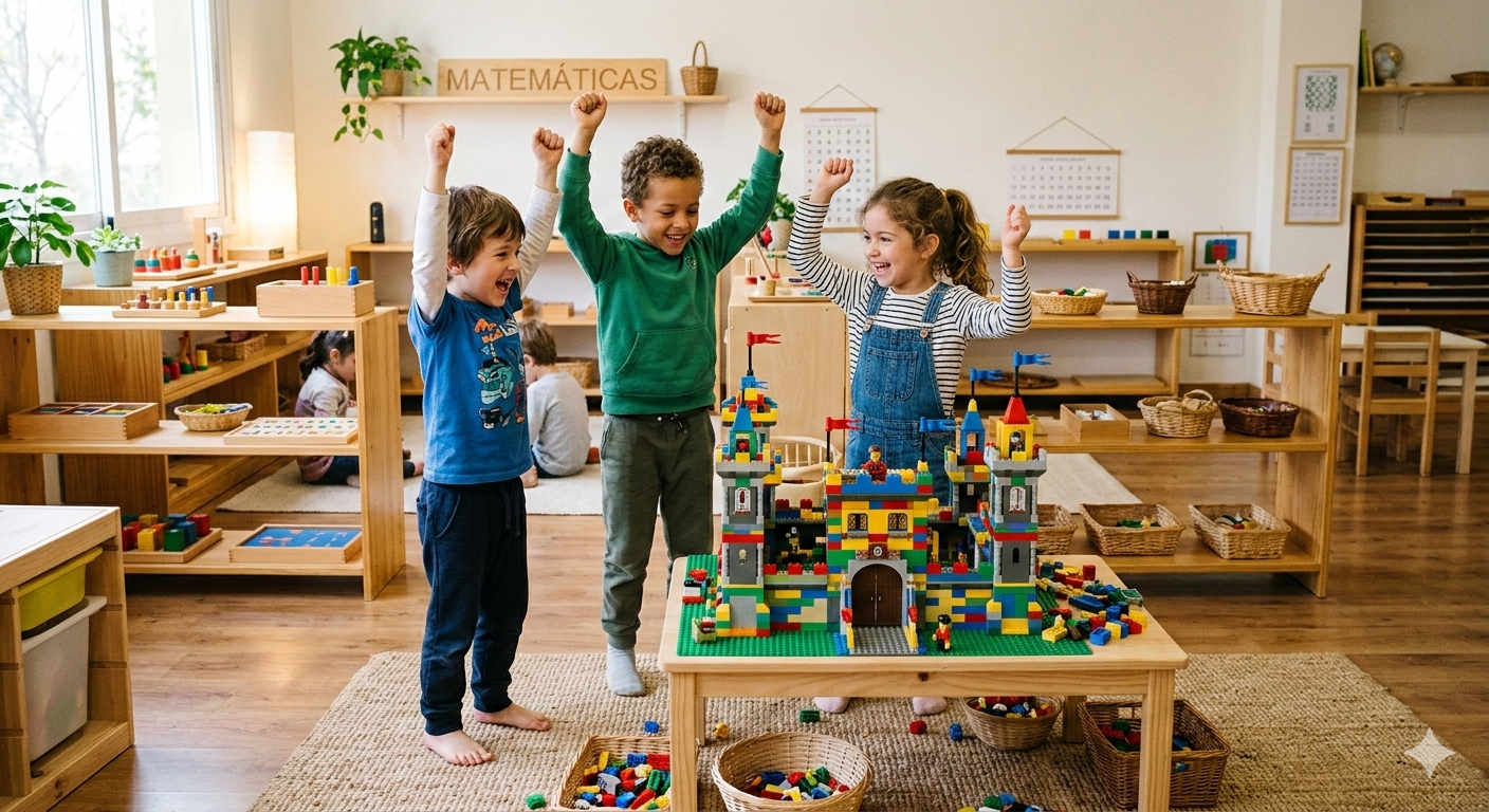 En los colegios Montessori los niños tienen independencia de elegir objetos y temas.