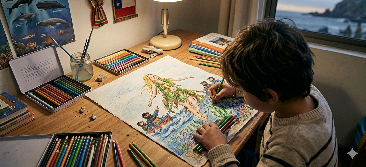 Los niños y niñas imaginan a la Pincoya de manera diferente. 