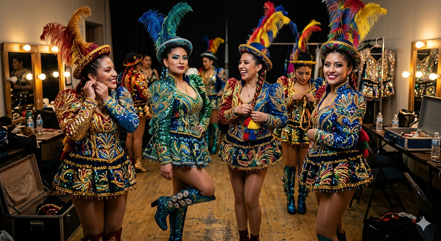 Los trajes caporal son una muestra representativa de lo llamativo que es el baile.