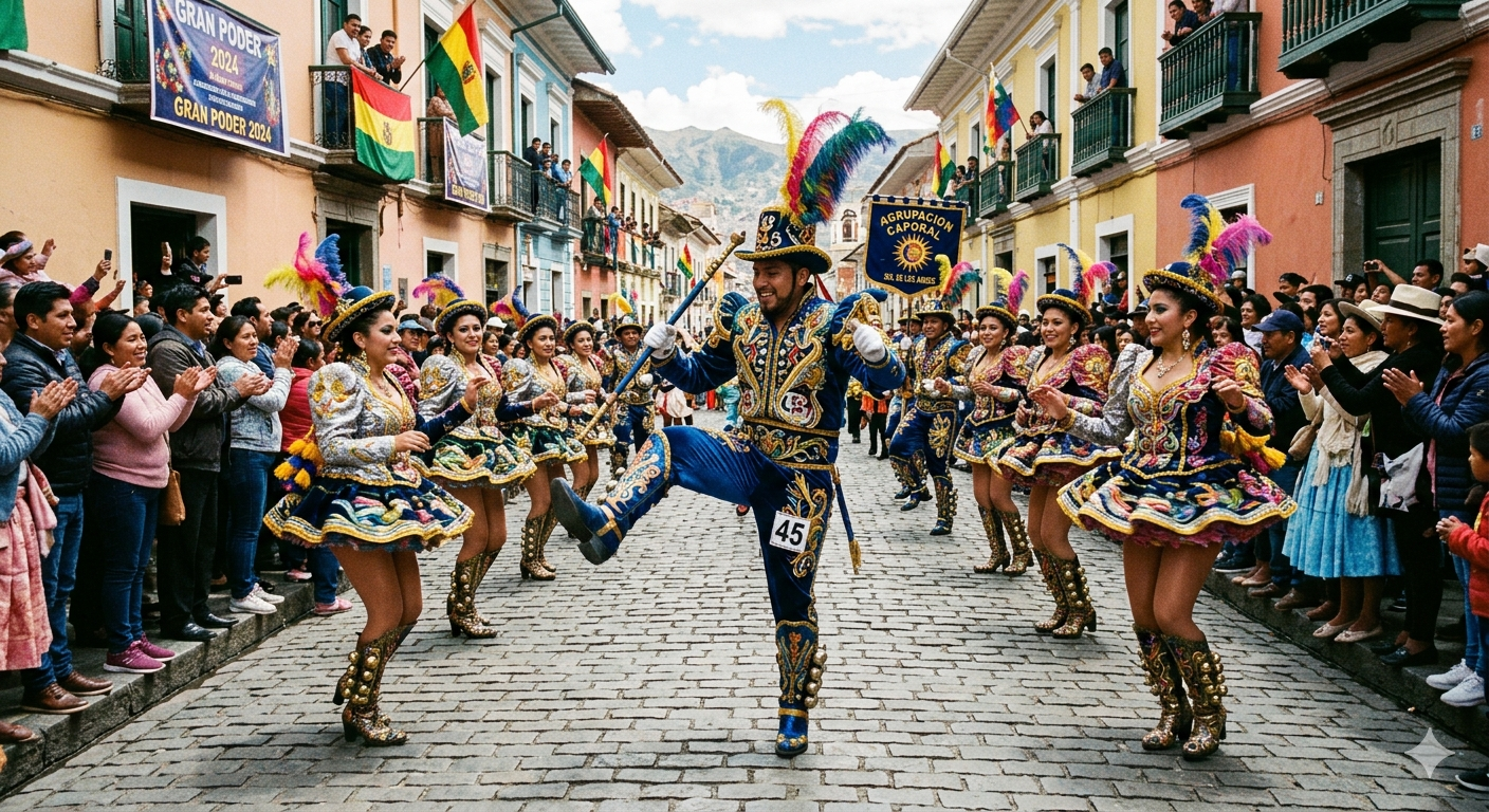 El baile caporal es emblema e identidad del altiplano sudamericano.