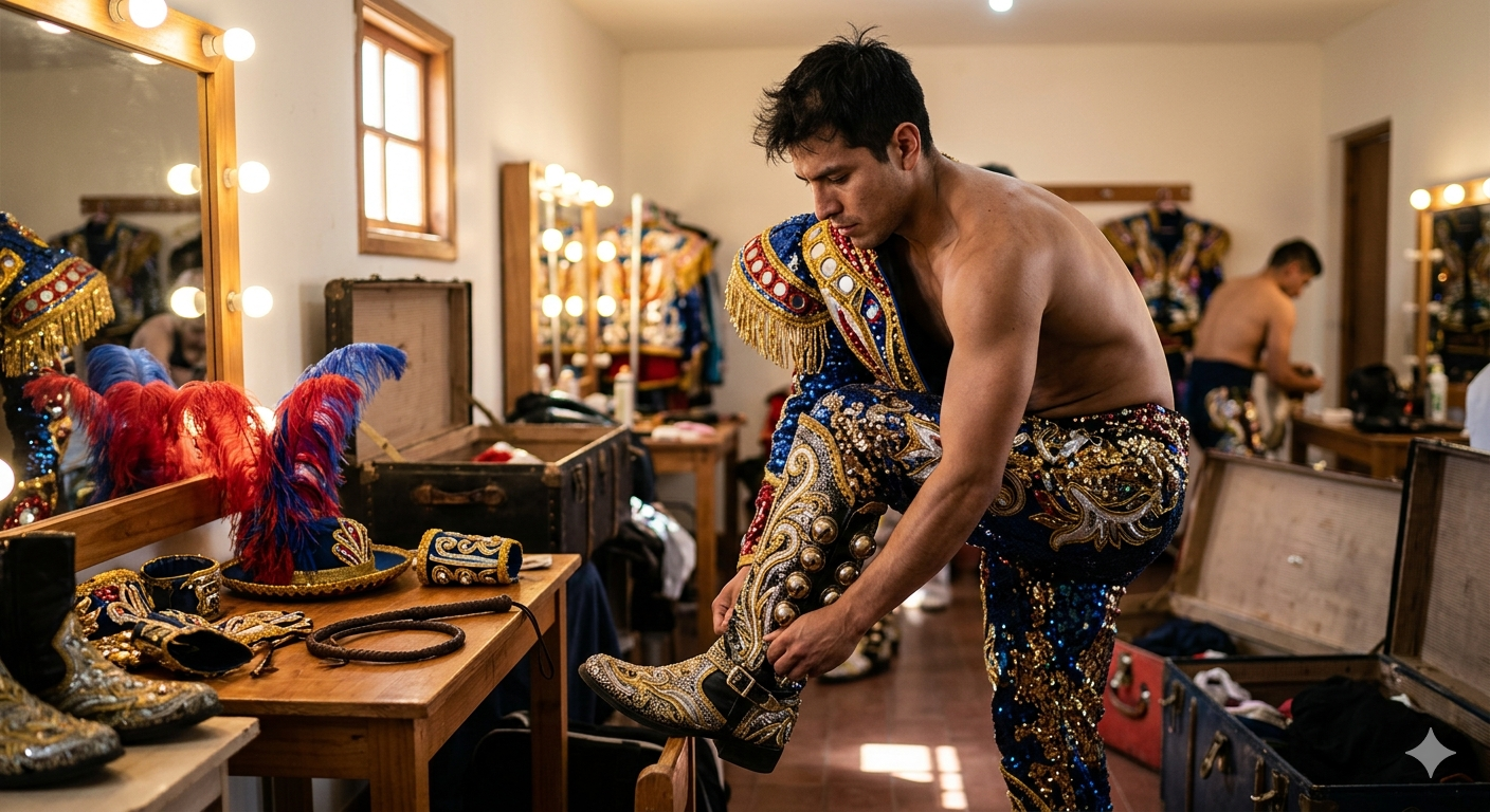 El traje del baile caporal es un espectáculo en sí.